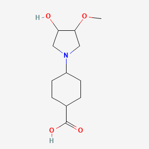 molecular formula C12H21NO4 B1477681 4-(3-Hydroxy-4-methoxypyrrolidin-1-yl)cyclohexane-1-carboxylic acid CAS No. 2098000-62-3