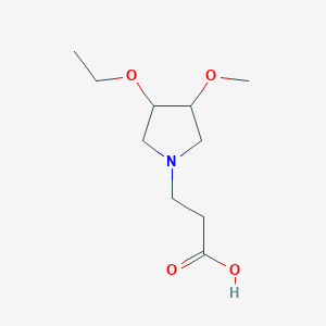 molecular formula C10H19NO4 B1477685 3-(3-Ethoxy-4-methoxypyrrolidin-1-yl)propanoic acid CAS No. 2098044-36-9
