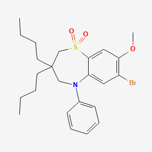 1,1-Dioxo-3,3-dibutyl-5-phenyl-7-bromo-8-methoxy-2,3,4,5-tetrahydro-1,5-benzothiazepine