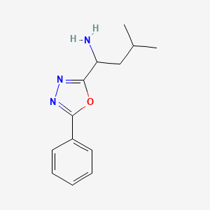 molecular formula C13H17N3O B14777151 3-Methyl-1-(5-phenyl-1,3,4-oxadiazol-2-yl)butan-1-amine 