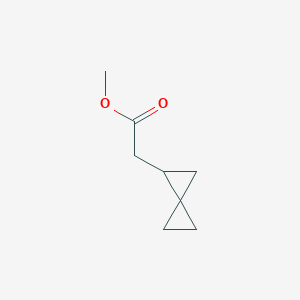 molecular formula C8H12O2 B14777176 Methyl 2-(spiro[2.2]pentan-1-yl)acetate 