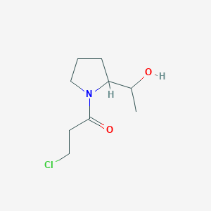 molecular formula C9H16ClNO2 B1477718 3-Chloro-1-(2-(1-hydroxyethyl)pyrrolidin-1-yl)propan-1-one CAS No. 2092252-46-3