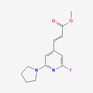 Methyl (E)-3-(2-fluoro-6-(pyrrolidin-1-yl)pyridin-4-yl)acrylate