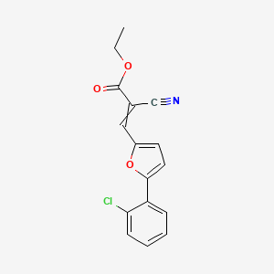 molecular formula C16H12ClNO3 B14777210 Ethyl 3-[5-(2-chlorophenyl)furan-2-yl]-2-cyanoprop-2-enoate 