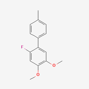 molecular formula C15H15FO2 B14777217 2-Fluoro-4,5-dimethoxy-4'-methyl-1,1'-biphenyl 