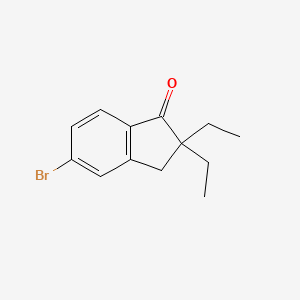 molecular formula C13H15BrO B14777225 5-Bromo-2,2-diethyl-2,3-dihydro-1H-inden-1-one 