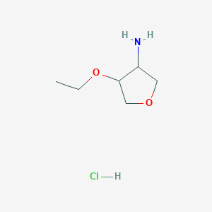 molecular formula C6H14ClNO2 B14777229 4-Ethoxyoxolan-3-amine;hydrochloride 