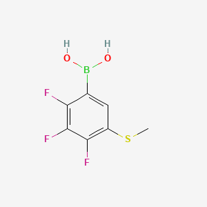 molecular formula C7H6BF3O2S B14777235 (2,3,4-Trifluoro-5-(methylthio)phenyl)boronic acid 