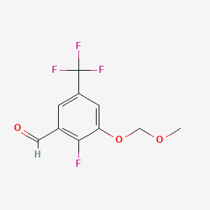 molecular formula C10H8F4O3 B14777284 2-Fluoro-3-(methoxymethoxy)-5-(trifluoromethyl)benzaldehyde 