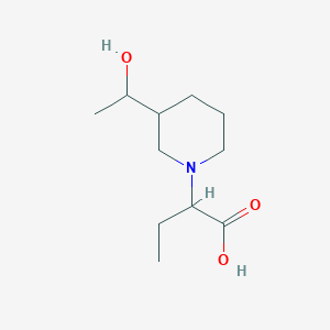 2-(3-(1-Hydroxyethyl)piperidin-1-yl)butanoic acid