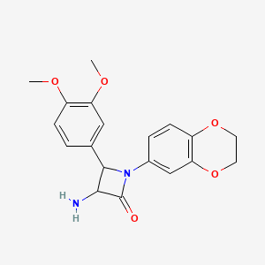 molecular formula C19H20N2O5 B14777313 3-Amino-1-(2,3-dihydrobenzo[b][1,4]dioxin-6-yl)-4-(3,4-dimethoxyphenyl)azetidin-2-one 