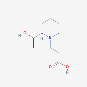 molecular formula C10H19NO3 B1477735 3-(2-(1-Hydroxyethyl)piperidin-1-yl)propanoic acid CAS No. 1880051-37-5