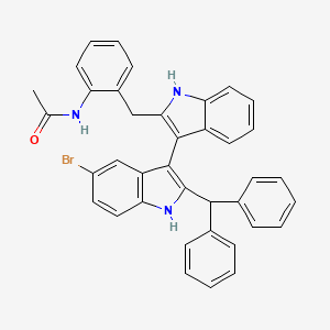 N-(2-((2'-Benzhydryl-5'-bromo-1H,1'H-[3,3'-biindol]-2-yl)methyl)phenyl)acetamide