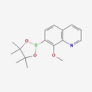 molecular formula C16H20BNO3 B14777416 8-Methoxy-7-(4,4,5,5-tetramethyl-1,3,2-dioxaborolan-2-yl)quinoline 