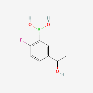 molecular formula C8H10BFO3 B14777464 (2-Fluoro-5-(1-hydroxyethyl)phenyl)boronic acid 