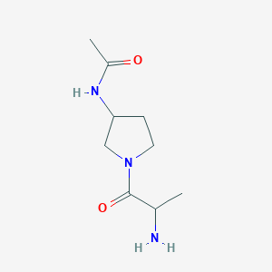 molecular formula C9H17N3O2 B14777466 N-[1-(2-aminopropanoyl)pyrrolidin-3-yl]acetamide 