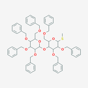 molecular formula C62H66O10S B14777477 Methyl 2,3,4,6-tetra-O-benzyl-beta-D-galactopyranosyl-(1-->4)-2,3,6-tri-O-benzyl-1-thio-beta-D-glucopyranoside 