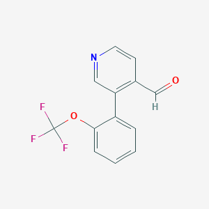 molecular formula C13H8F3NO2 B14777504 3-(2-(Trifluoromethoxy)phenyl)isonicotinaldehyde 