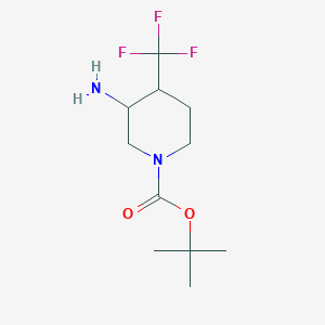 molecular formula C11H19F3N2O2 B14777517 Tert-butyl 3-amino-4-(trifluoromethyl)piperidine-1-carboxylate CAS No. 1356342-80-7