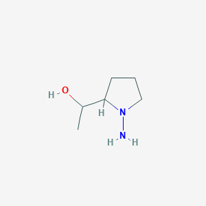molecular formula C6H14N2O B1477753 1-(1-Aminopyrrolidin-2-yl)ethan-1-ol CAS No. 2097953-31-4