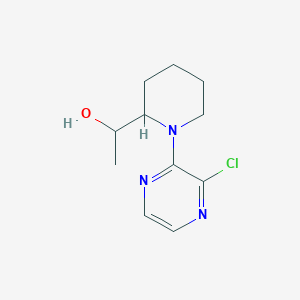 molecular formula C11H16ClN3O B1477755 1-(1-(3-Chloropyrazin-2-yl)piperidin-2-yl)ethan-1-ol CAS No. 2098118-12-6
