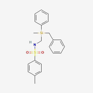 molecular formula C22H25NO2SSi B14777565 N-((Benzyl(methyl)(phenyl)silyl)methyl)-4-methylbenzenesulfonamide 