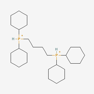 molecular formula C28H54P2+2 B14777598 Dicyclohexyl(4-dicyclohexylphosphaniumylbutyl)phosphanium 