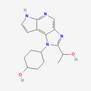 molecular formula C16H20N4O2 B14777607 (1S,4S)-4-(2-((R)-1-hydroxyethyl)imidazo[4,5-d]pyrrolo[2,3-b]pyridin-1(6H)-yl)cyclohexanol 