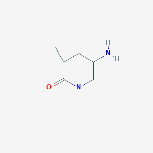 molecular formula C8H16N2O B14777637 5-Amino-1,3,3-trimethylpiperidin-2-one 