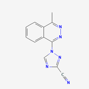 molecular formula C12H8N6 B14777675 1-(4-methylphthalazin-1-yl)-1H-1,2,4-triazole-3-carbonitrile 