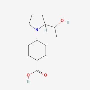 molecular formula C13H23NO3 B1477768 4-(2-(1-Hydroxyethyl)pyrrolidin-1-yl)cyclohexane-1-carboxylic acid CAS No. 2098128-60-8