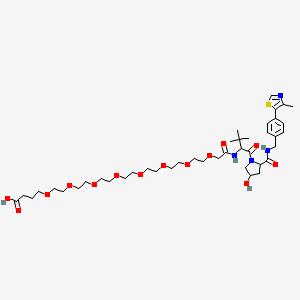 4-[2-[2-[2-[2-[2-[2-[2-[2-[[(1S)-1-[(2S,4R)-4-hydroxy-2-[[4-(4-methylthiazol-5-yl)phenyl]methylcarbamoyl]pyrrolidine-1-carbonyl]-2,2-dimethyl-propyl]amino]-2-oxo-ethoxy]ethoxy]ethoxy]ethoxy]ethoxy]ethoxy]ethoxy]ethoxy]butanoic acid