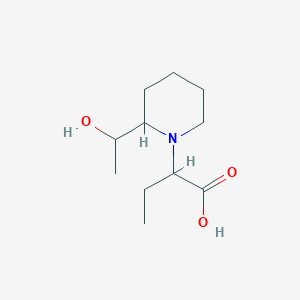 molecular formula C11H21NO3 B1477769 2-(2-(1-Hydroxyethyl)piperidin-1-yl)butanoic acid CAS No. 2097950-95-1