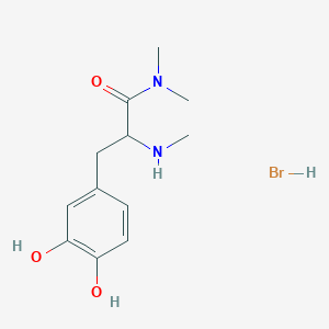 molecular formula C12H19BrN2O3 B14777697 3-(3,4-dihydroxyphenyl)-N,N-dimethyl-2-(methylamino)propanamide;hydrobromide 