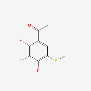 molecular formula C9H7F3OS B14777761 1-(2,3,4-Trifluoro-5-(methylthio)phenyl)ethanone 