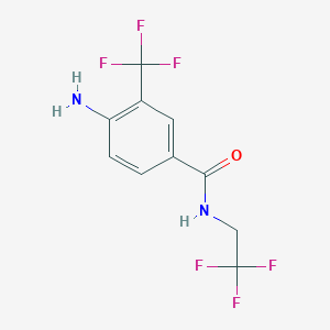 molecular formula C10H8F6N2O B14777822 4-amino-N-(2,2,2-trifluoroethyl)-3-(trifluoromethyl)benzamide 