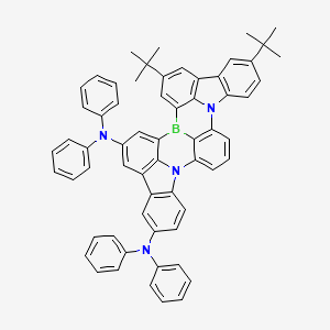 molecular formula C62H51BN4 B14777842 23,28-ditert-butyl-4-N,4-N,9-N,9-N-tetraphenyl-13,19-diaza-1-boranonacyclo[16.12.1.12,6.119,26.07,12.014,31.020,25.013,33.030,32]tritriaconta-2,4,6(33),7(12),8,10,14,16,18(31),20(25),21,23,26(32),27,29-pentadecaene-4,9-diamine 