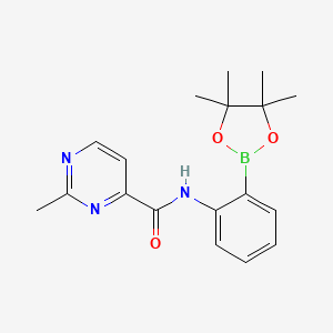 molecular formula C18H22BN3O3 B14777864 2-methyl-N-[2-(4,4,5,5-tetramethyl-1,3,2-dioxaborolan-2-yl)phenyl]pyrimidine-4-carboxamide 