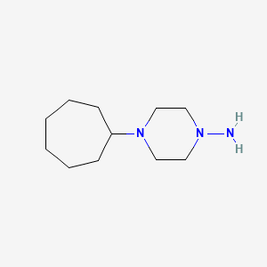 molecular formula C11H23N3 B1477788 4-环庚基哌嗪-1-胺 CAS No. 2098129-72-5