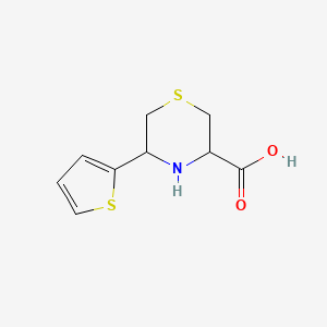 molecular formula C9H11NO2S2 B14777897 5-(Thiophen-2-yl)thiomorpholine-3-carboxylic acid 