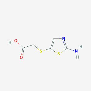 molecular formula C5H6N2O2S2 B14777935 2-((2-Aminothiazol-5-yl)thio)acetic acid 