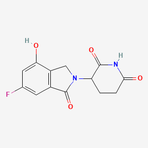 molecular formula C13H11FN2O4 B14777940 3-(6-Fluoro-4-hydroxy-1-oxo-isoindolin-2-yl)piperidine-2,6-dione 