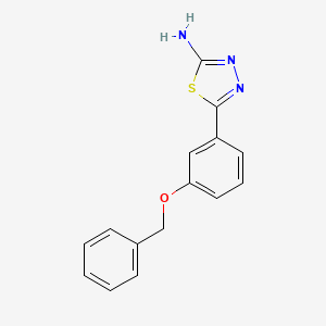 molecular formula C15H13N3OS B14777960 5-(3-(Benzyloxy)phenyl)-1,3,4-thiadiazol-2-amine 