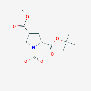 molecular formula C16H27NO6 B14777990 1,2-Di-tert-butyl 4-methyl pyrrolidine-1,2,4-tricarboxylate 