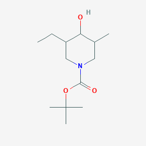 molecular formula C13H25NO3 B14778009 tert-Butyl 3-ethyl-4-hydroxy-5-methylpiperidine-1-carboxylate 