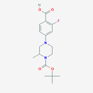molecular formula C17H23FN2O4 B1477802 4-(4-羧基-3-氟苯基)-2-甲基-哌嗪-1-羧酸叔丁酯 CAS No. 1643153-39-2