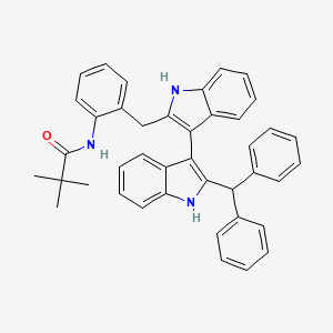 molecular formula C41H37N3O B14778049 N-(2-((2'-Benzhydryl-1H,1'H-[3,3'-biindol]-2-yl)methyl)phenyl)pivalamide 