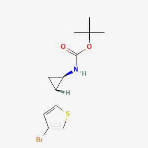 molecular formula C12H16BrNO2S B1477807 tert-Butyl (trans-2-(4-bromothiophen-2-yl)cyclopropyl)carbamate CAS No. 1818257-31-6