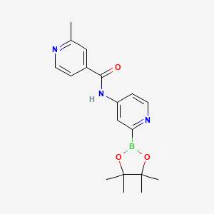 molecular formula C18H22BN3O3 B14778129 2-methyl-N-[2-(4,4,5,5-tetramethyl-1,3,2-dioxaborolan-2-yl)pyridin-4-yl]pyridine-4-carboxamide 