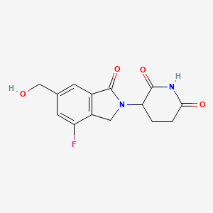 molecular formula C14H13FN2O4 B14778177 3-(4-Fluoro-6-(hydroxymethyl)-1-oxoisoindolin-2-yl)piperidine-2,6-dione 